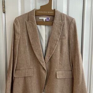 Veronica Beard Tan Linen Blazer - Size 12